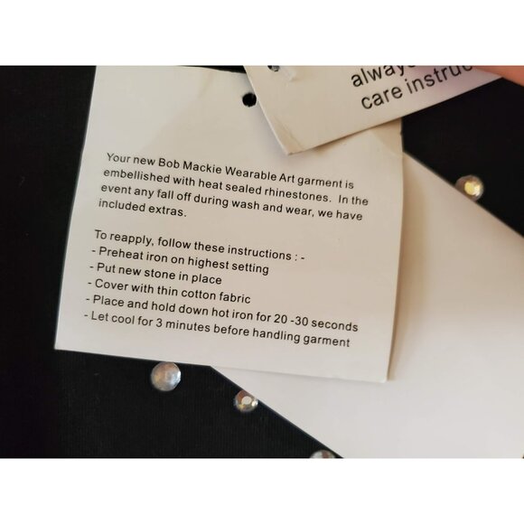 VINTAGE BOB MACKIE WEARABLE ART WOMENS SHIRT RHINESTONES SIZE 3X NWT - Picture 7 of 8